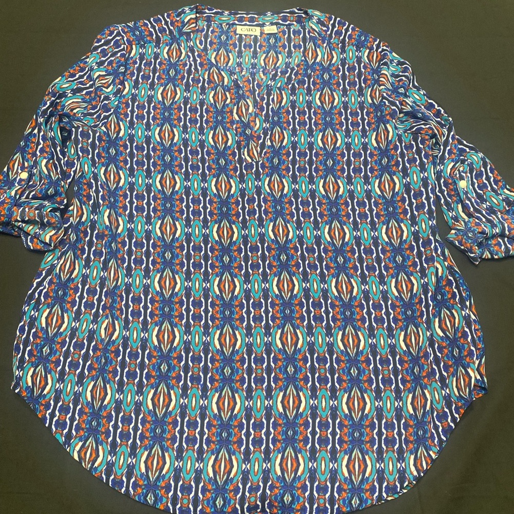 Cato womens patterned 3/4 sleeve tunic size L